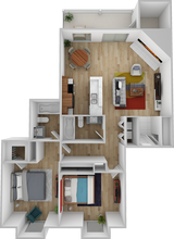 2 Bedroom 2 Bath 32-202 floor plan